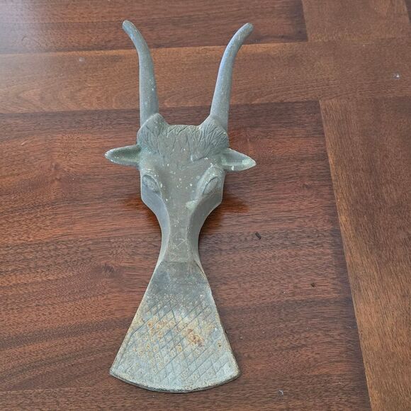 Brass Bootjack Long Horn Steer Design Vintage - Picture 1 of 7